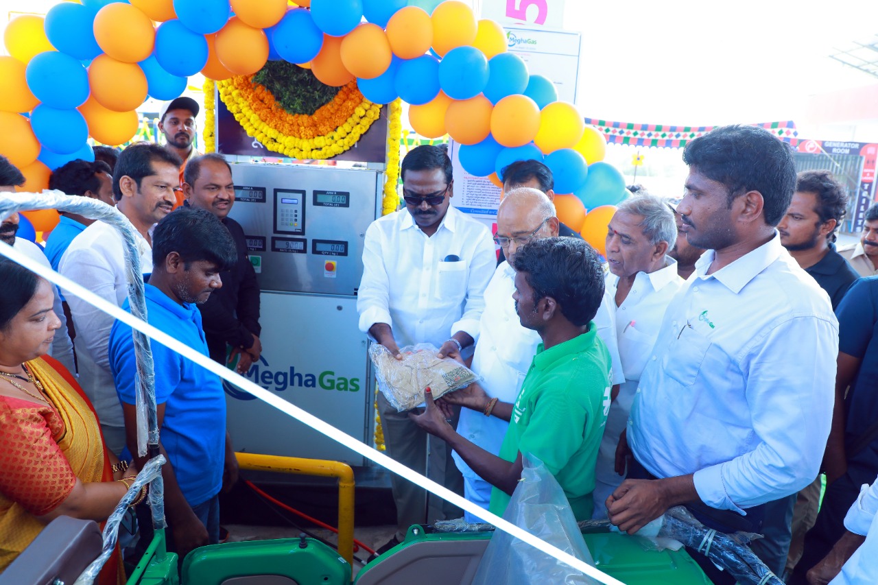  Transport Minister opens MeghaGas CNG Station in Khammam