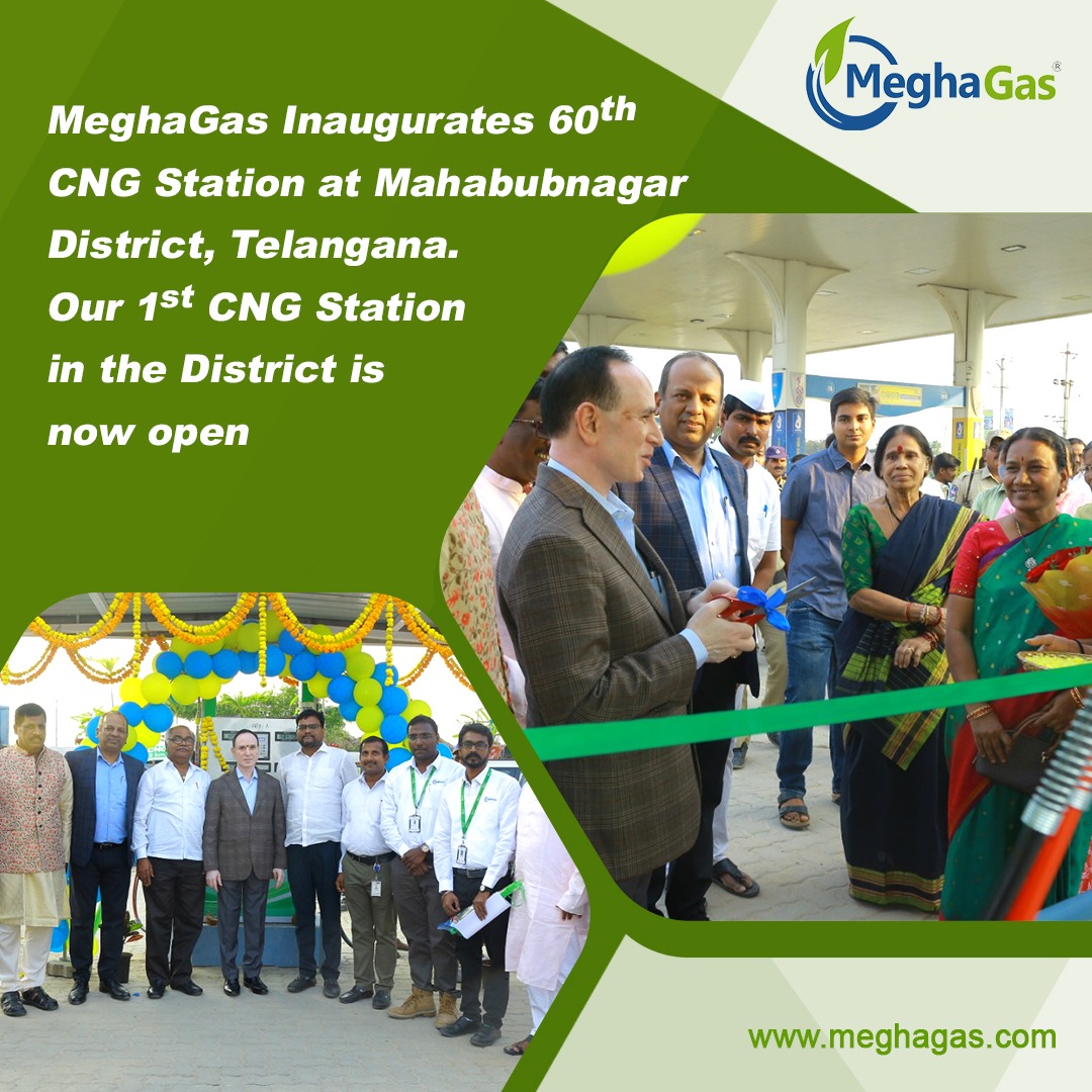 Meghagas inaugurates 60th cng station at Mahabubnagar District, Telangana