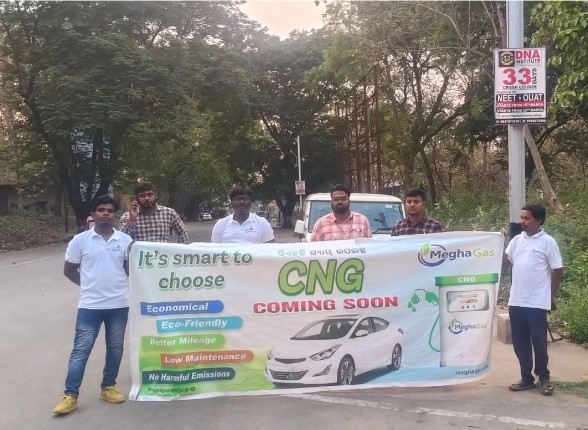Megha Gas Team Conducts Awareness Rally at Balangir Railway Station, Odisha